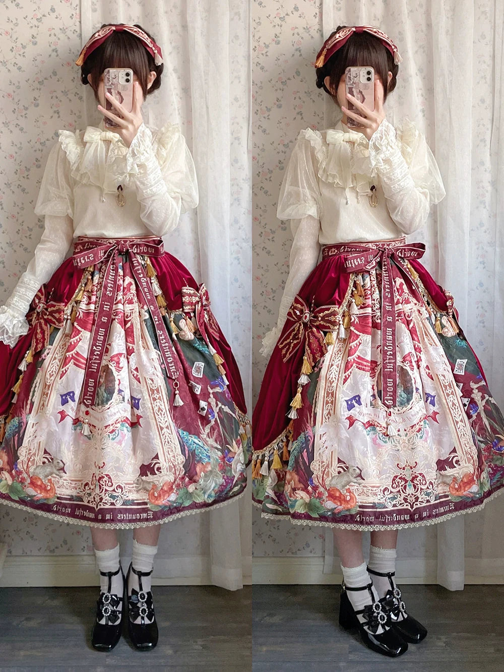 [Pre-order] Wanhua Mirror Western Aristocrat-style Skirt, Lace Type