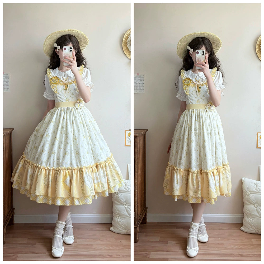 【受注予約7/14まで】Pathwork Garden カントリー風ジャンパースカート