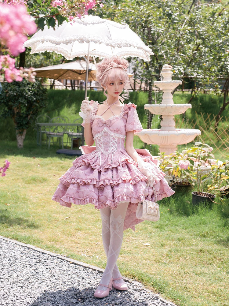 【予約販売】Puff Rose クロスネックワンピース 全4色