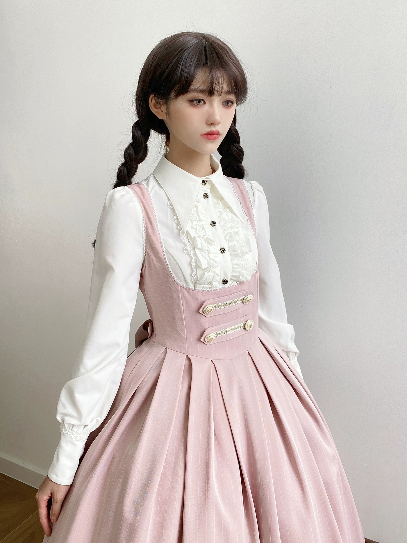 [Resale/Pre-orders available until 10/28] Bright Moon Corset Jumper Skirt Stripe [Pink]