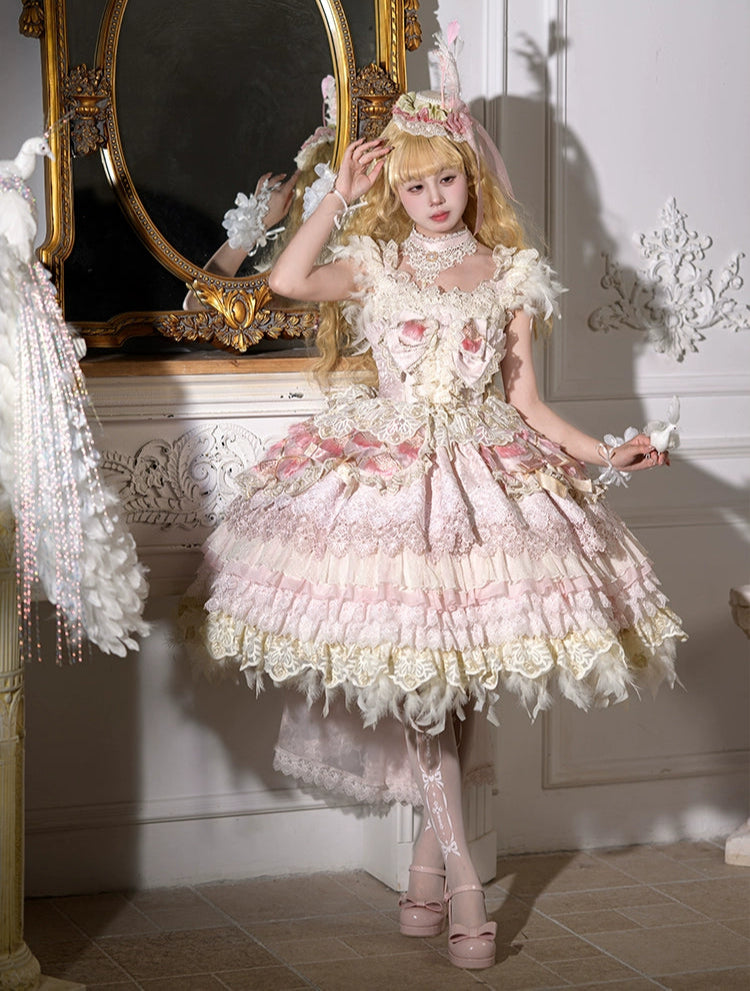 【受注予約6/18まで】Peacock Feather プリンセスドレス・ピンク