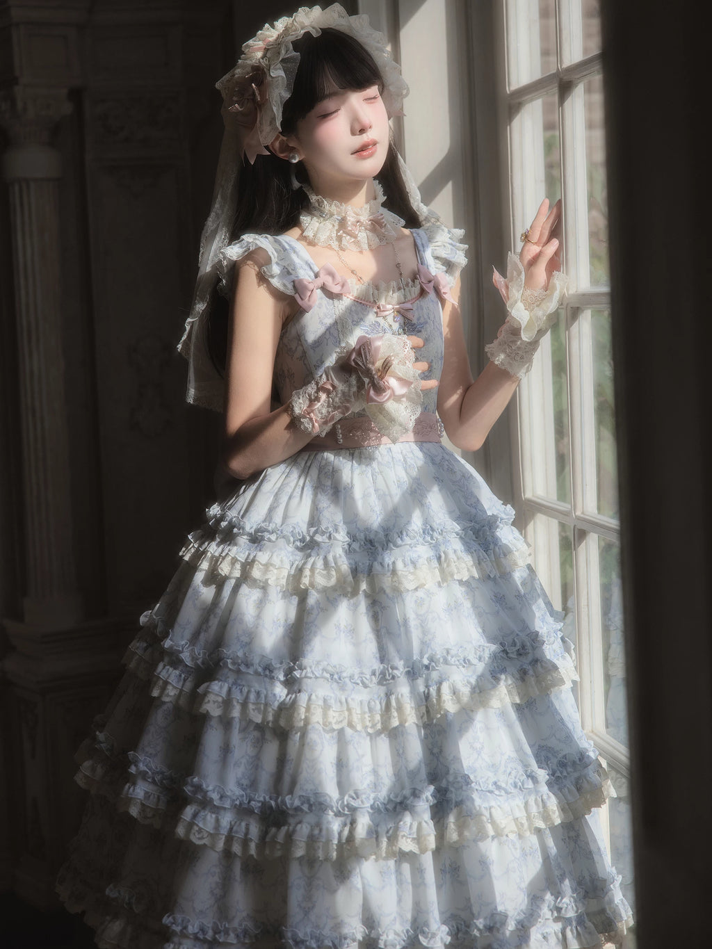 【受注予約9/13まで】Rose Aroma ティアードジャンパースカート