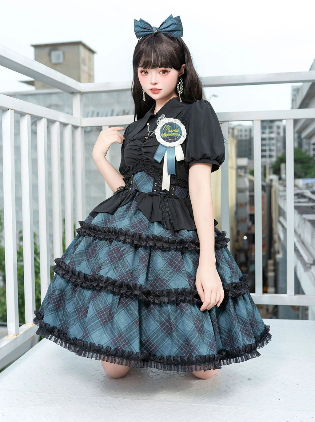 Margaret Girl チェックのジャンパースカートセット