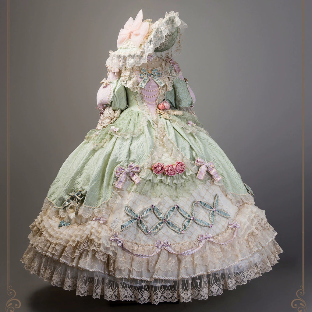 【受注予約6/26まで】Mirror Snow White プリンセスロングドレス・パステルグリーン