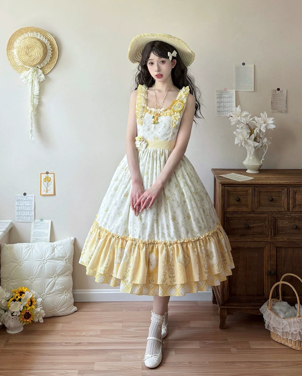 【受注予約7/14まで】Pathwork Garden カントリー風ジャンパースカート