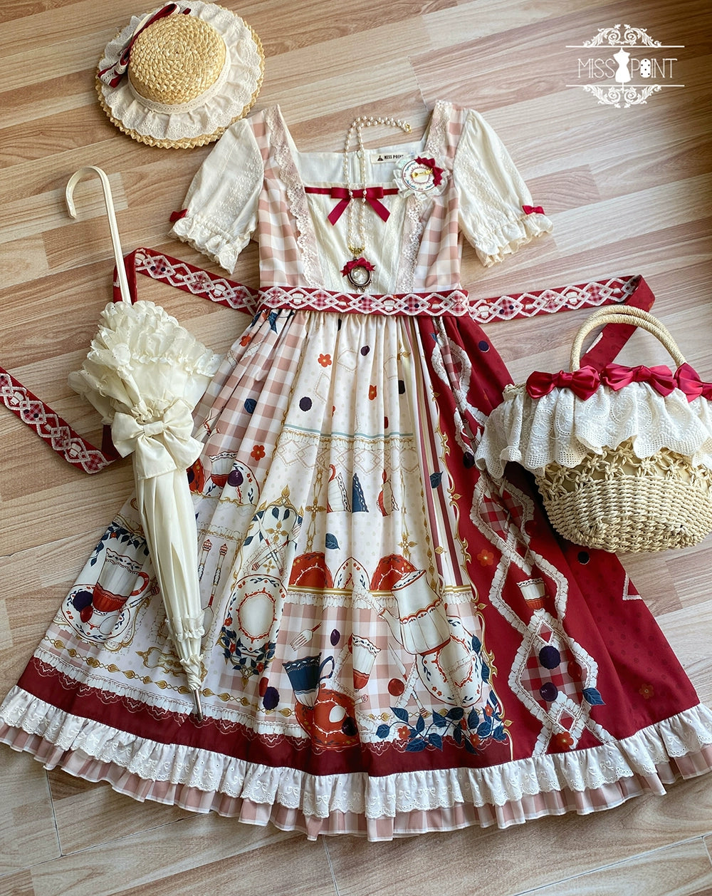 [Sales period ended] Picnic Tea Party Square Neck Dress