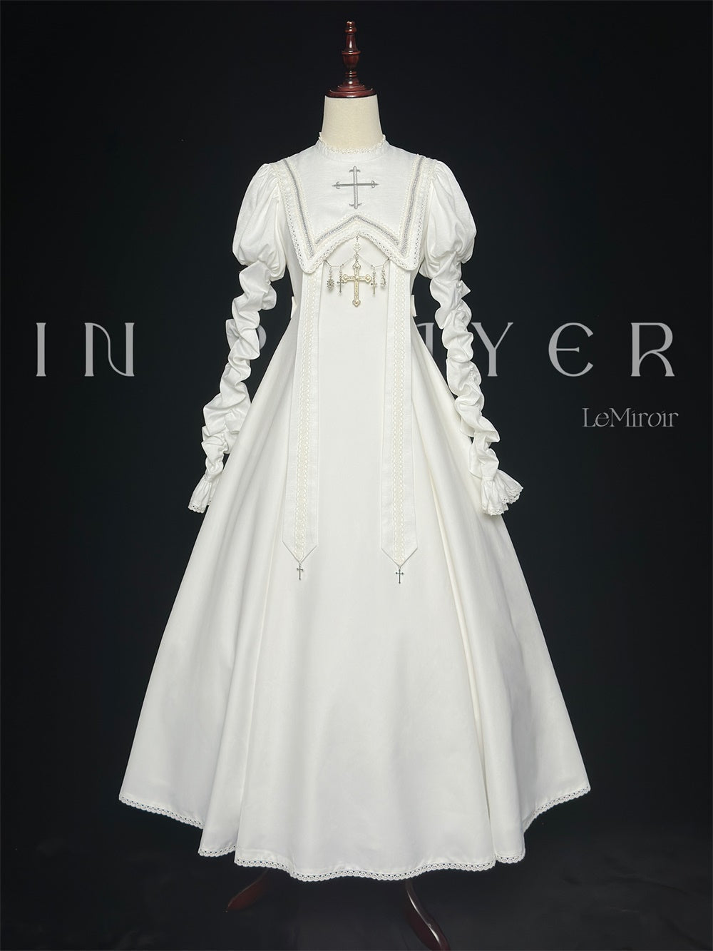 [Sale period has ended] Pray on a Moonlight Night Dress, White, Long Length