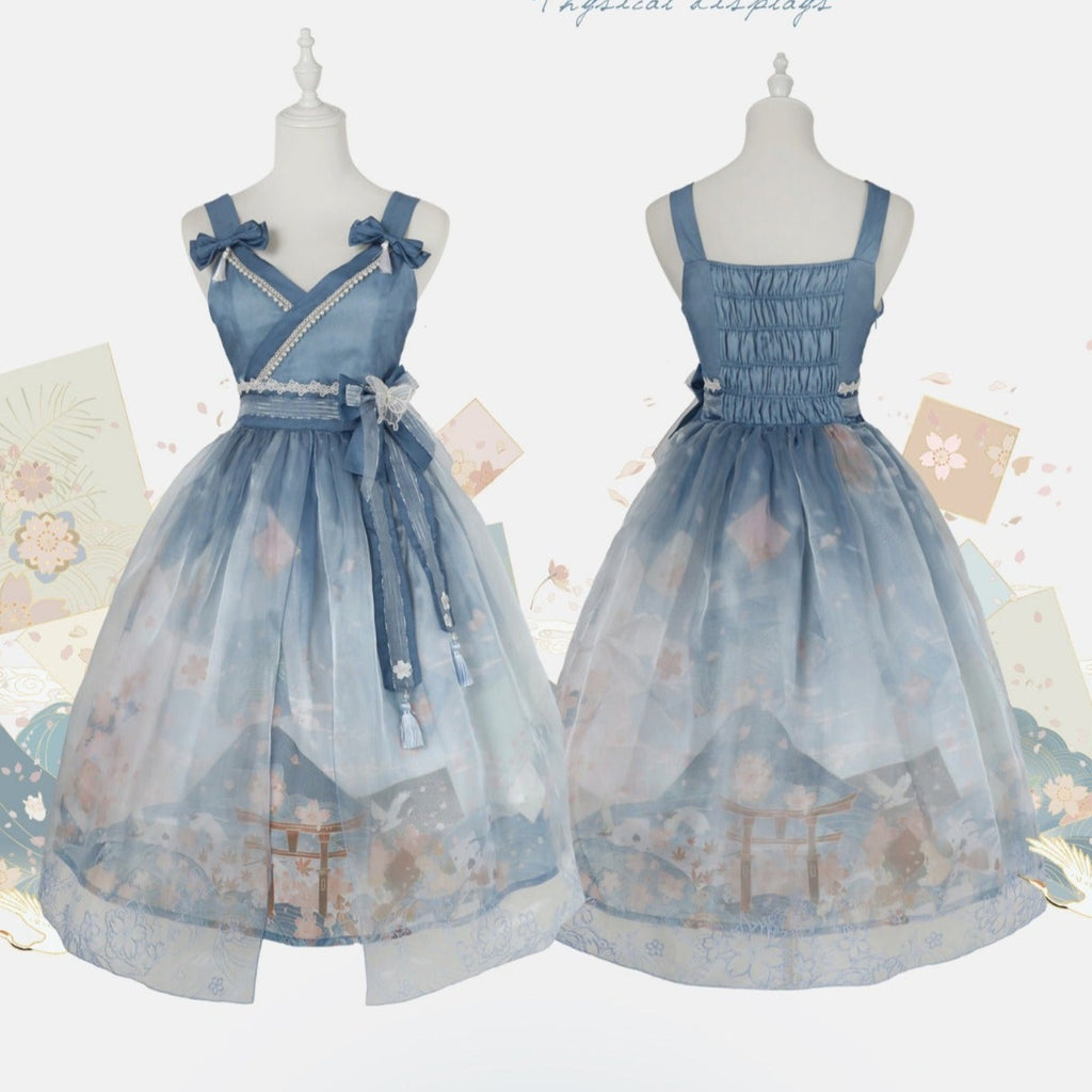 Alice in the Land of Cherry Blossoms Japanese Lolita Jumper Skirt