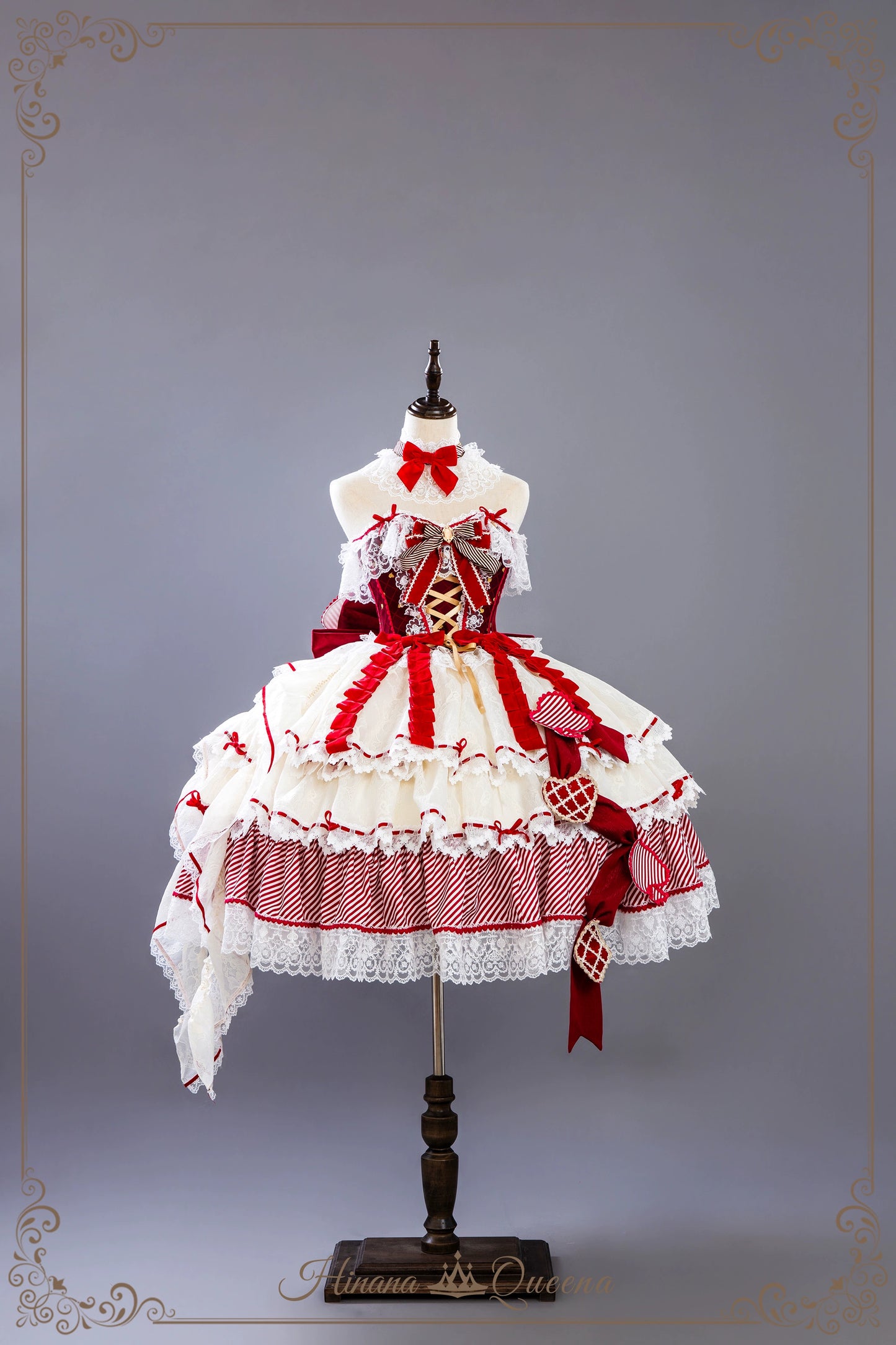 【新色・受注予約8/8まで】Dream Alice ラグジュアリーセットアップ／クイーンレッド／ショート丈