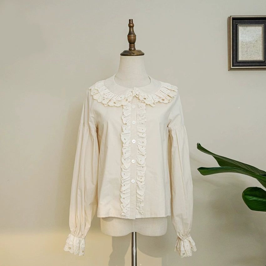 [Pre-orders available until 9/26] Sketch Wild Rose Frill Stand Collar Blouse