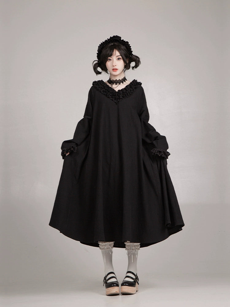 十六夜 和風メイドワンピースセット ロング丈