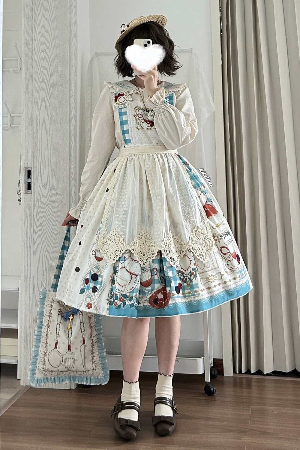 【予約販売】Picnic Tea Party 2wayサロペットスカート