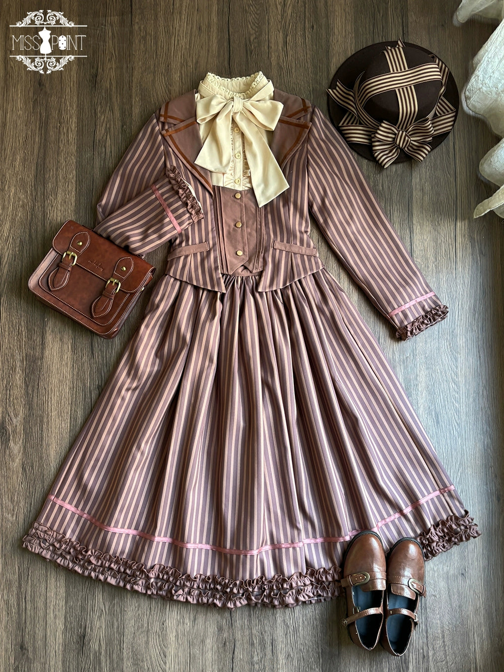 [Pre-orders available until 12/4] Classic Chocolat Stripe Long Skirt