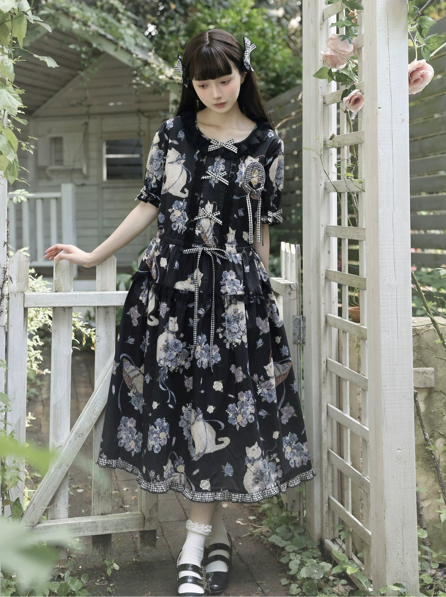 【受注予約6/19まで】Rural Cat プリントワンピース