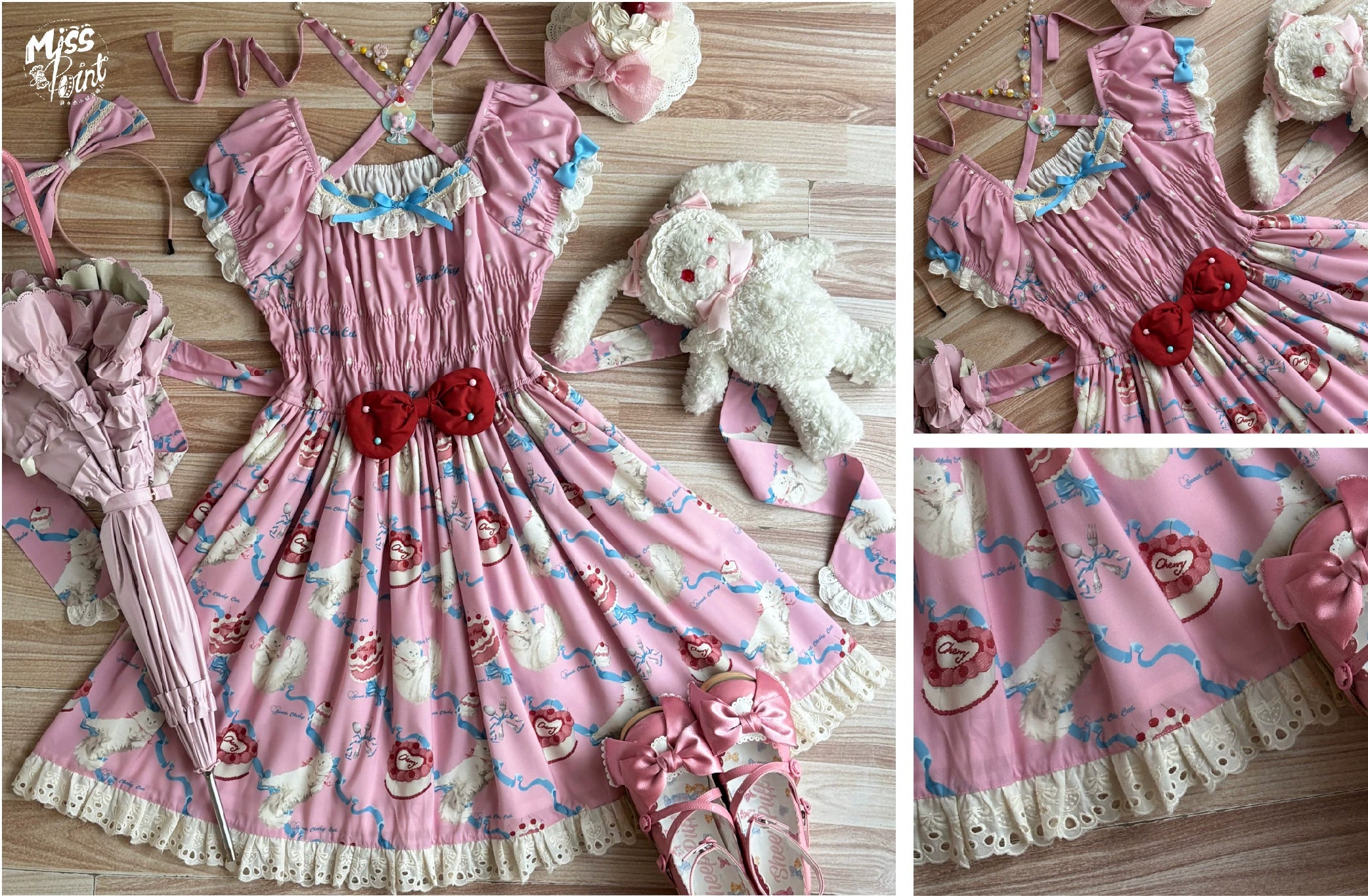 【 予約販売】Sweet Cherry Cat ワンピース