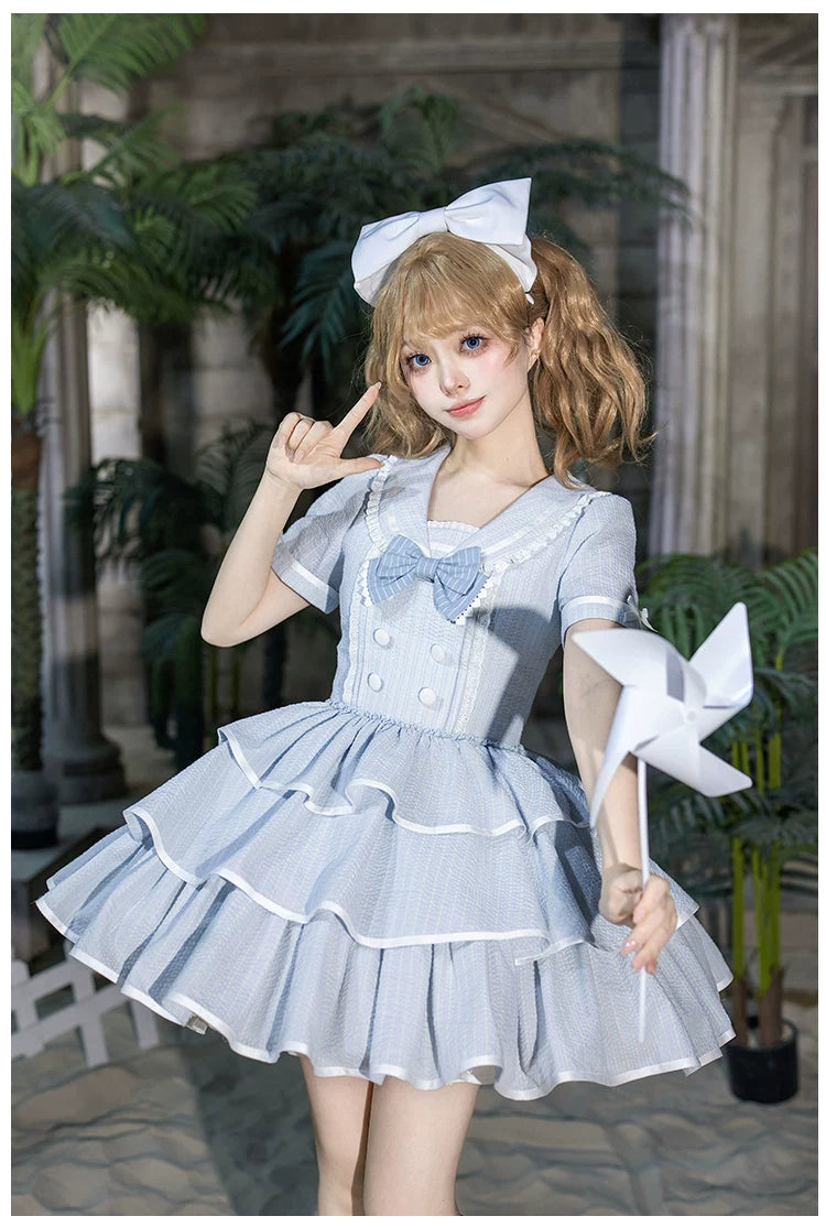 【予約販売】Seven Day Bell マリン風ショート丈ワンピースとエプロン