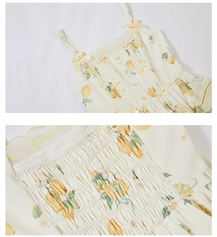 【受注予約7/16まで】Limone Town カントリー風ティアードジャンパースカート