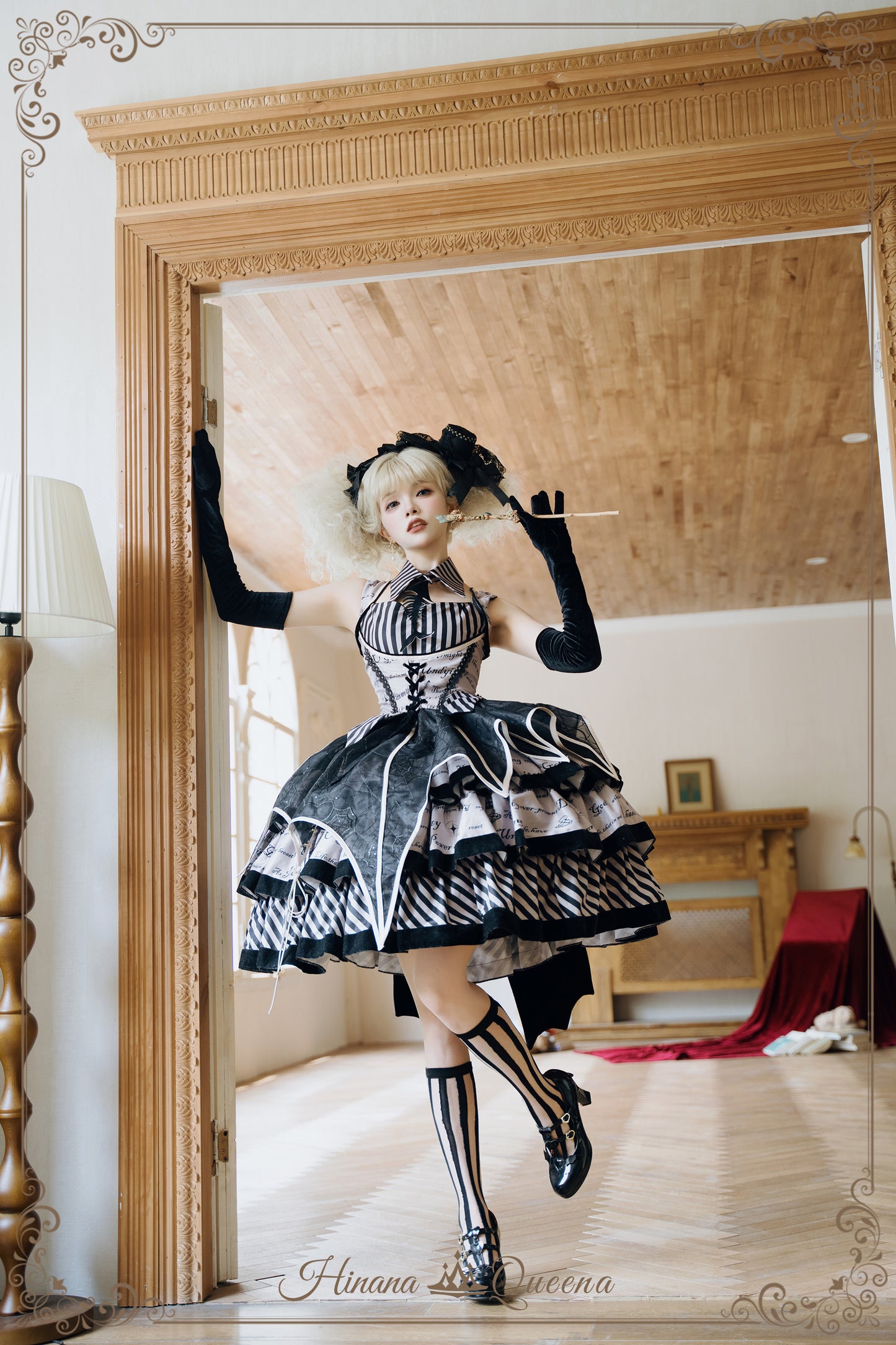 【受注予約11/12まで】暮夜 ストライプジャンパースカート