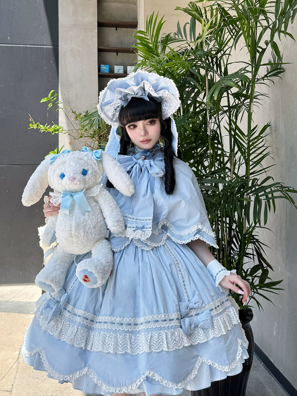 【予約販売】Antique Petal Rabbit うさ耳付きケープ
