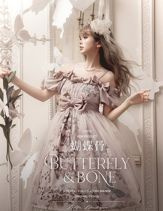 【受注予約11/19まで】Butterfly and Bone 半袖ワンピース