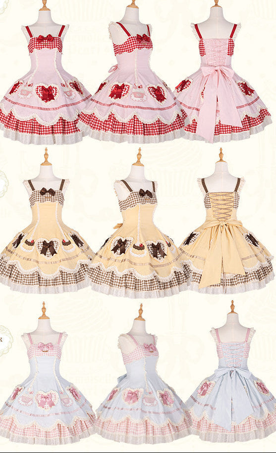 【受注予約1/26まで】Sweet Cup Cake ハートジャンパースカート