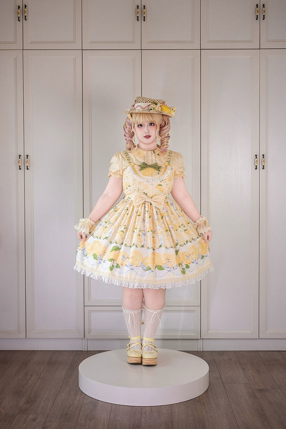 【受注予約5/14まで】Lemon Sweetie プリントジャンパースカート・ミドル丈