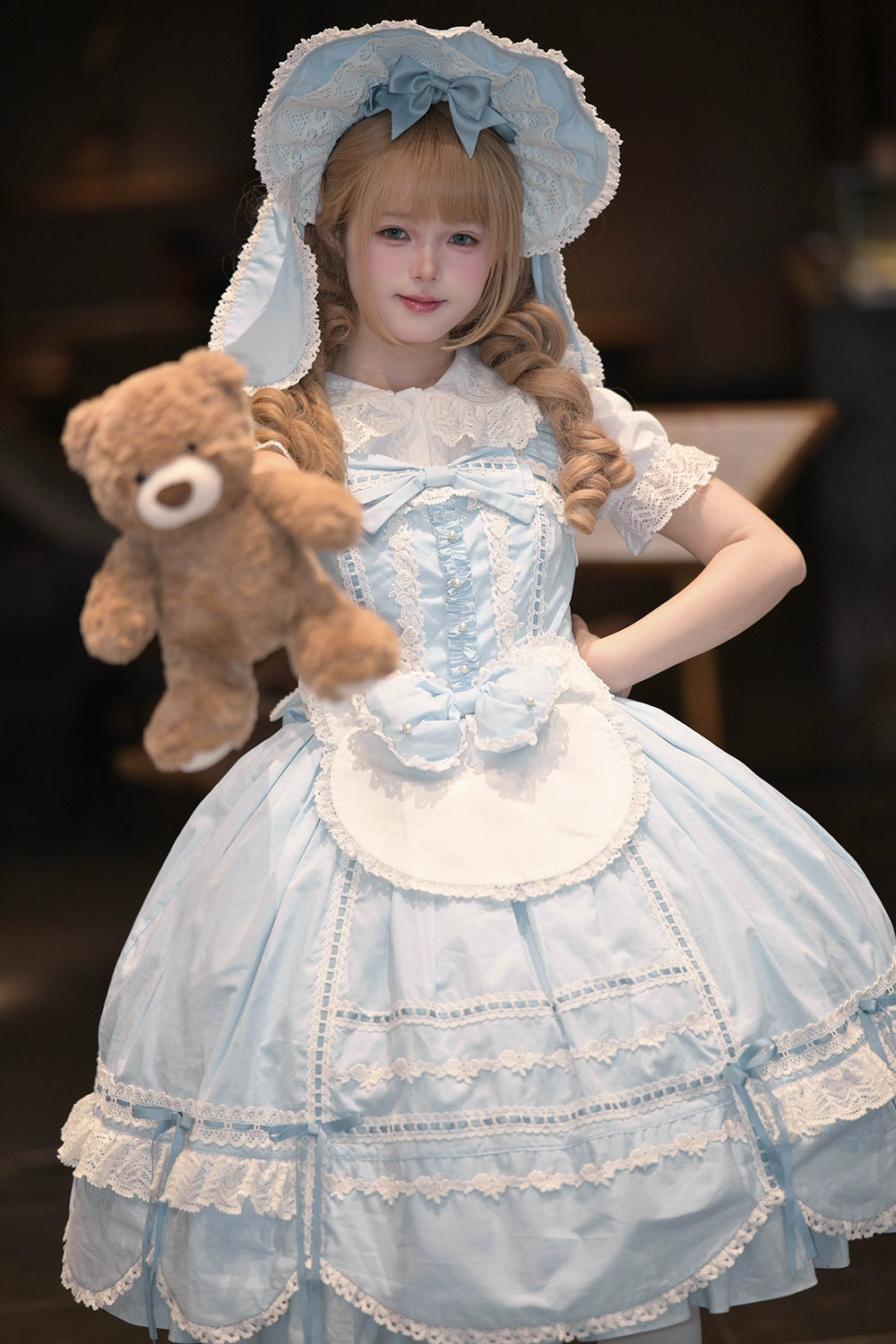【予約販売】Antique Petal Rabbit リボンジャンパースカート