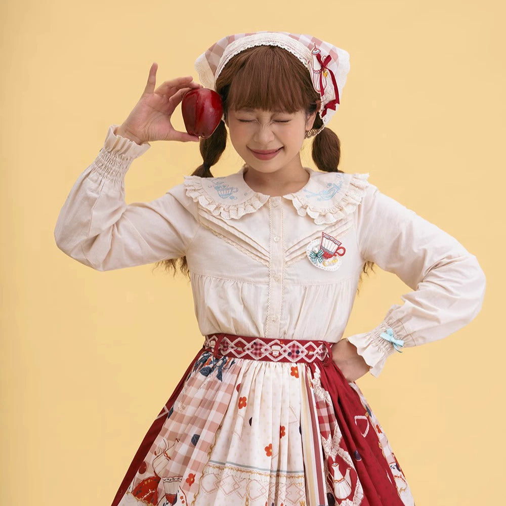 【予約販売】Picnic Tea Party 刺繍ブラウス