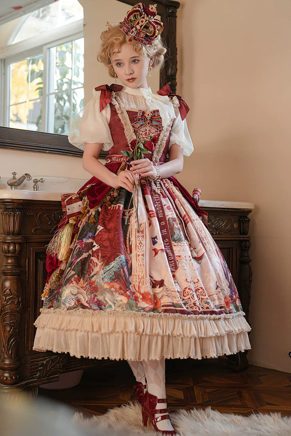 [Pre-order] Wanhua Mirror Western Aristocrat Style Jumper Skirt