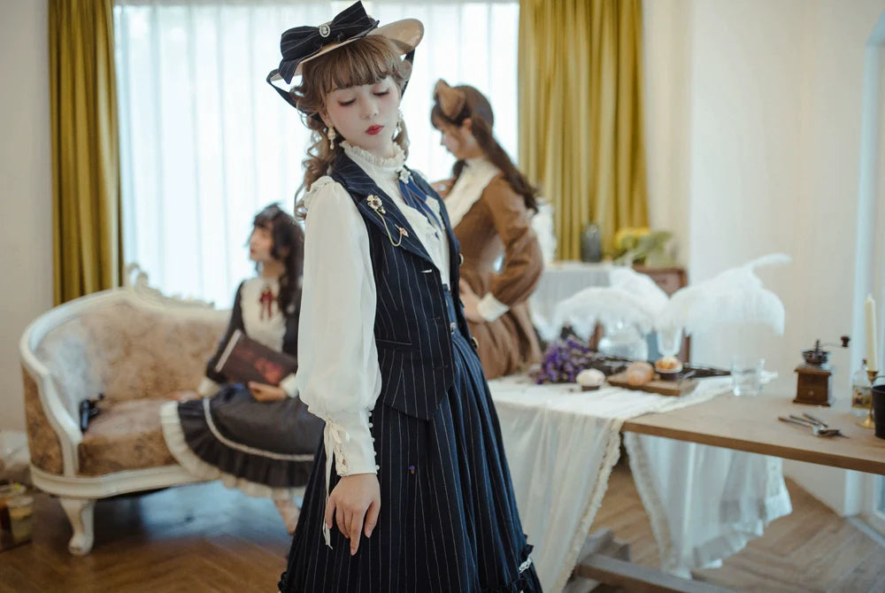 [Pre-order] British Classical Lolita Vertical Striped Vest