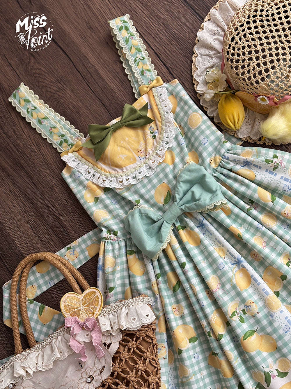 【受注予約5/14まで】Lemon Sweetie プリントジャンパースカート・ミドル丈