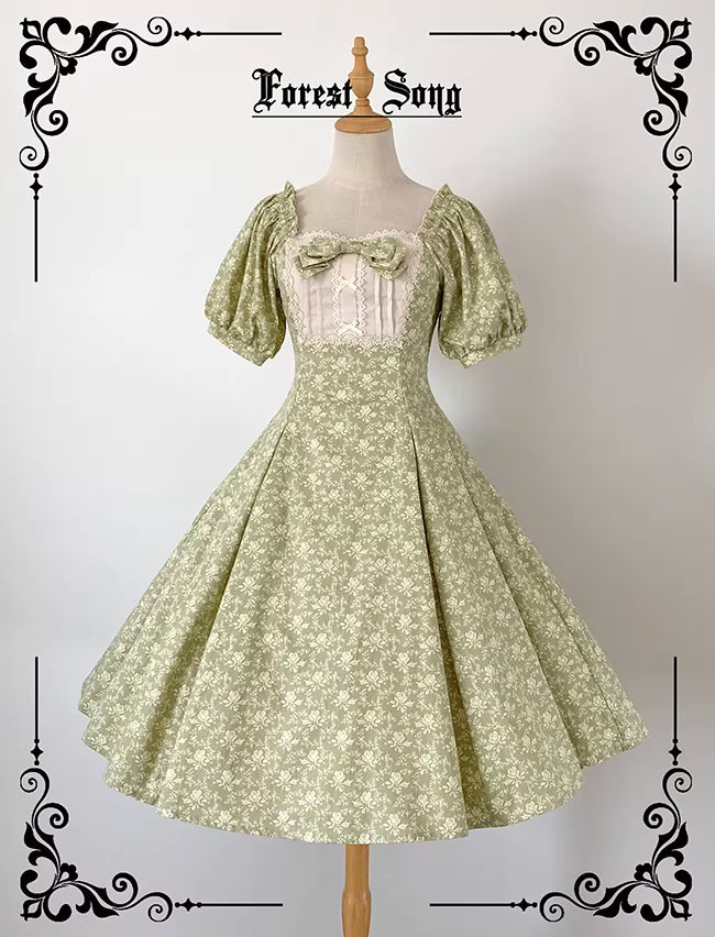 Floral Poetry Classical Short Sleeve Dress
