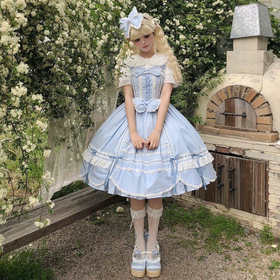 【受注予約6/12まで】Antique Petal Rabbit リボンジャンパースカート