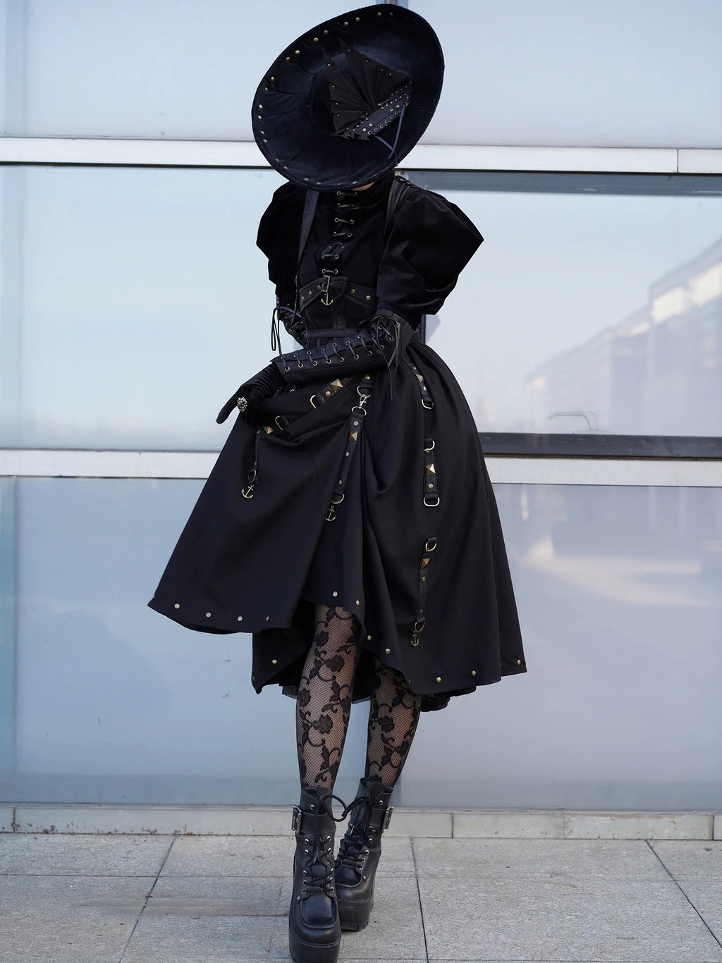 [Pre-order] Ghost Ship Faux Leather Top and Jumper Skirt