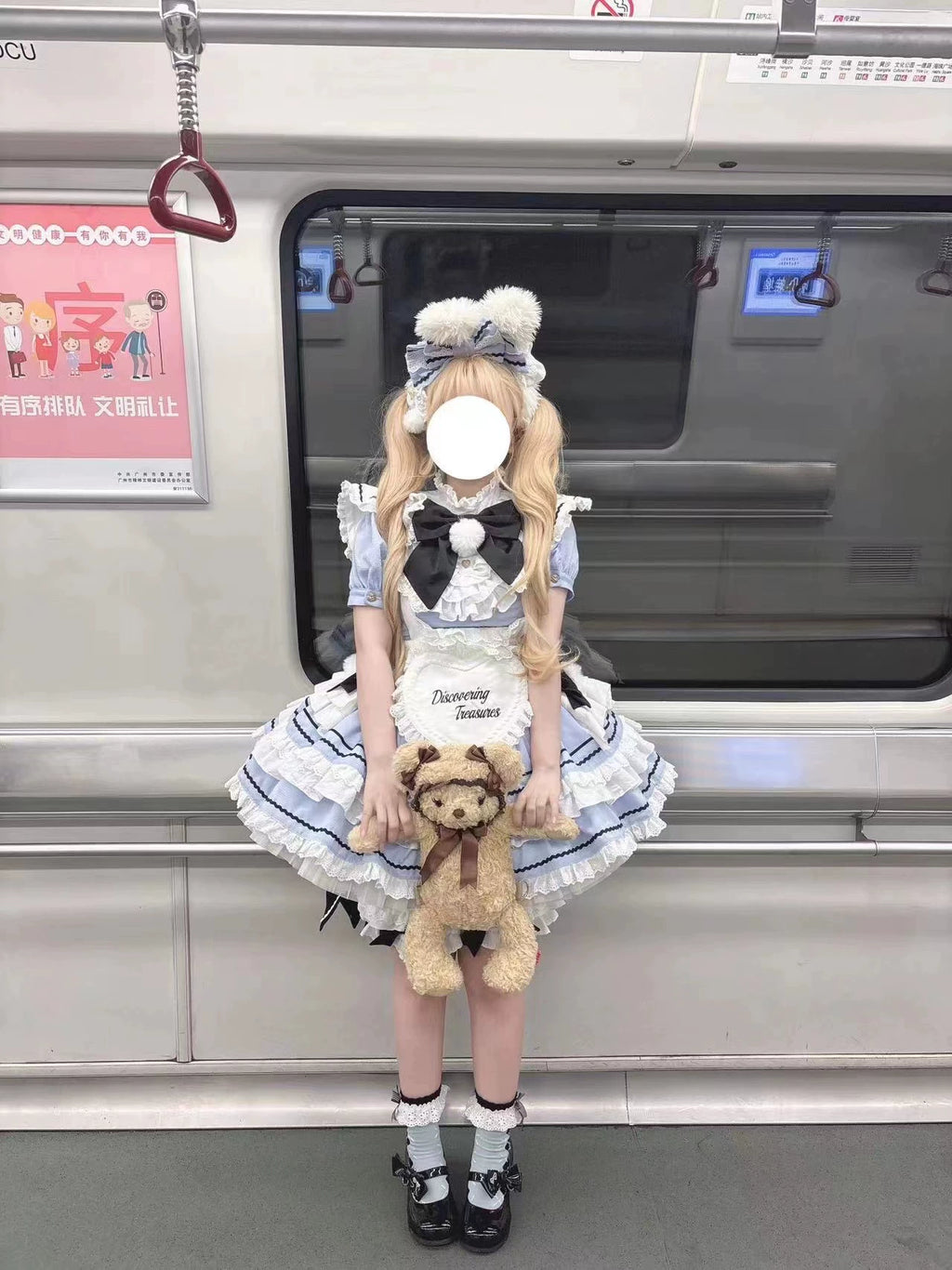 【再販・受注予約7/16まで】Fairydoll Maid ミニ丈半袖ワンピース エプロン・ドロワーズ付き