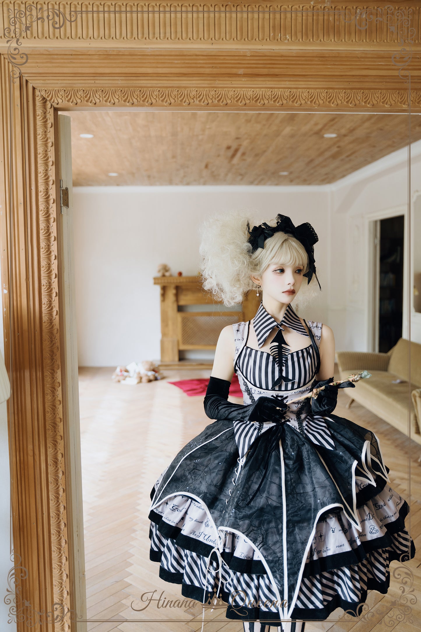 【受注予約11/12まで】暮夜 ストライプジャンパースカート