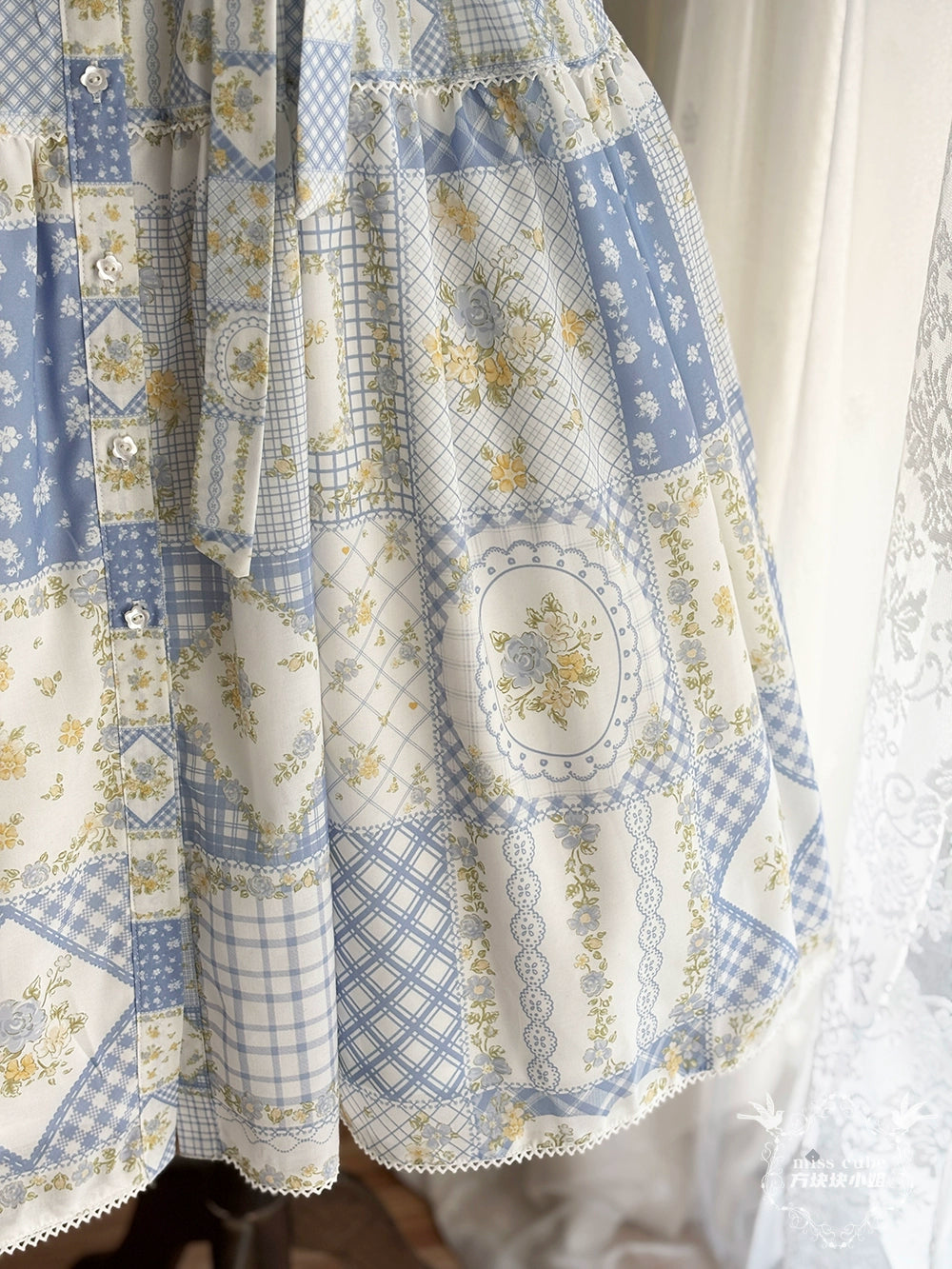 【受注予約7/14まで】Pathwork Garden カントリー風半袖ワンピース