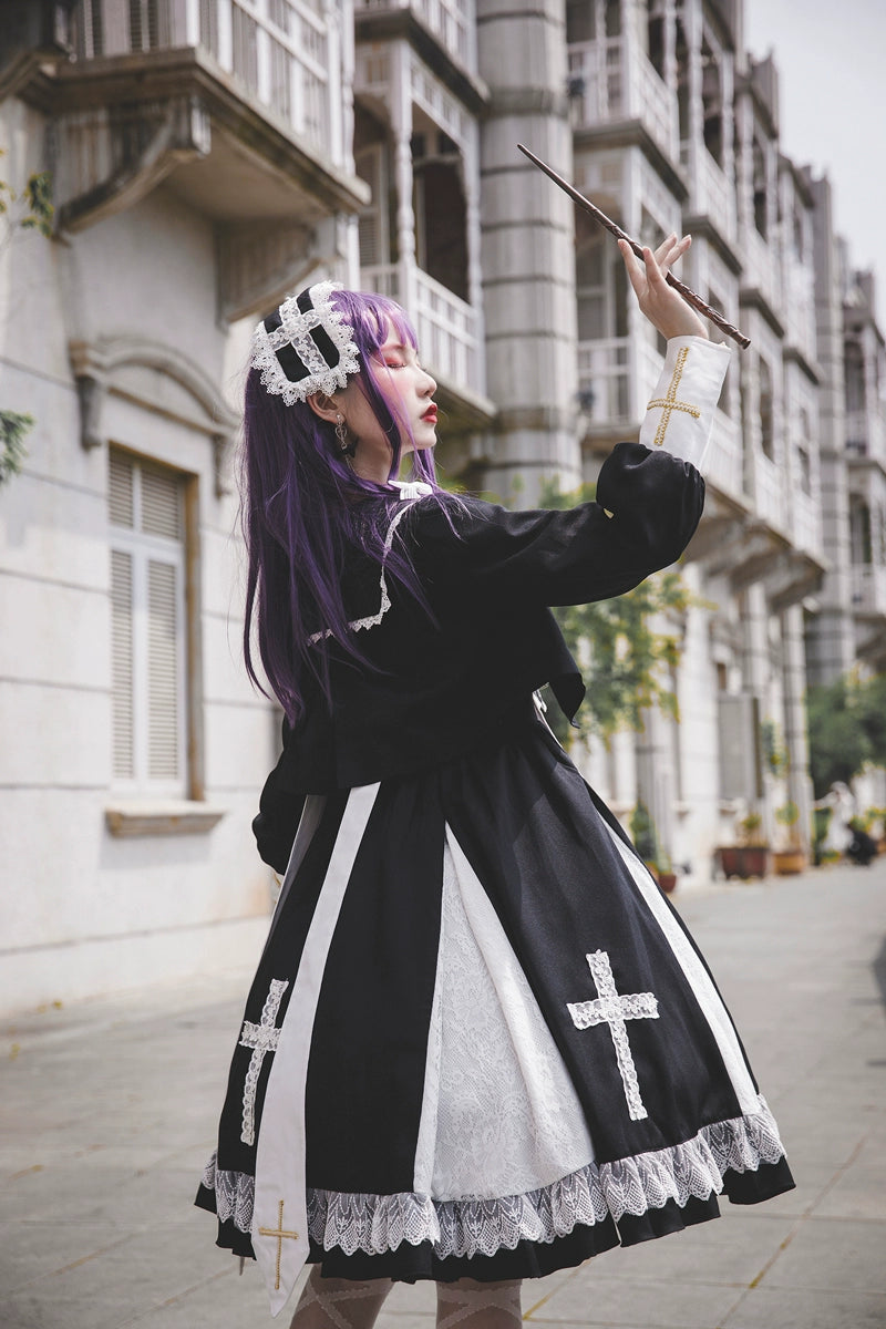 Breath of the Sky Cross Motif Jumper Skirt