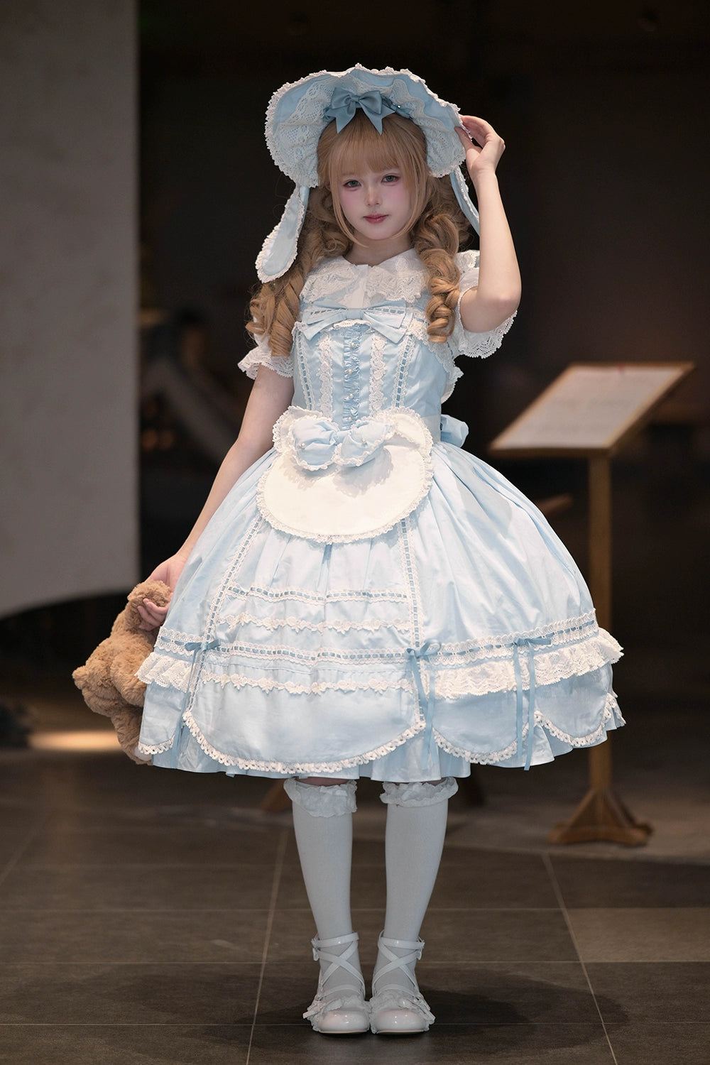 【予約販売】Antique Petal Rabbit リボンジャンパースカート