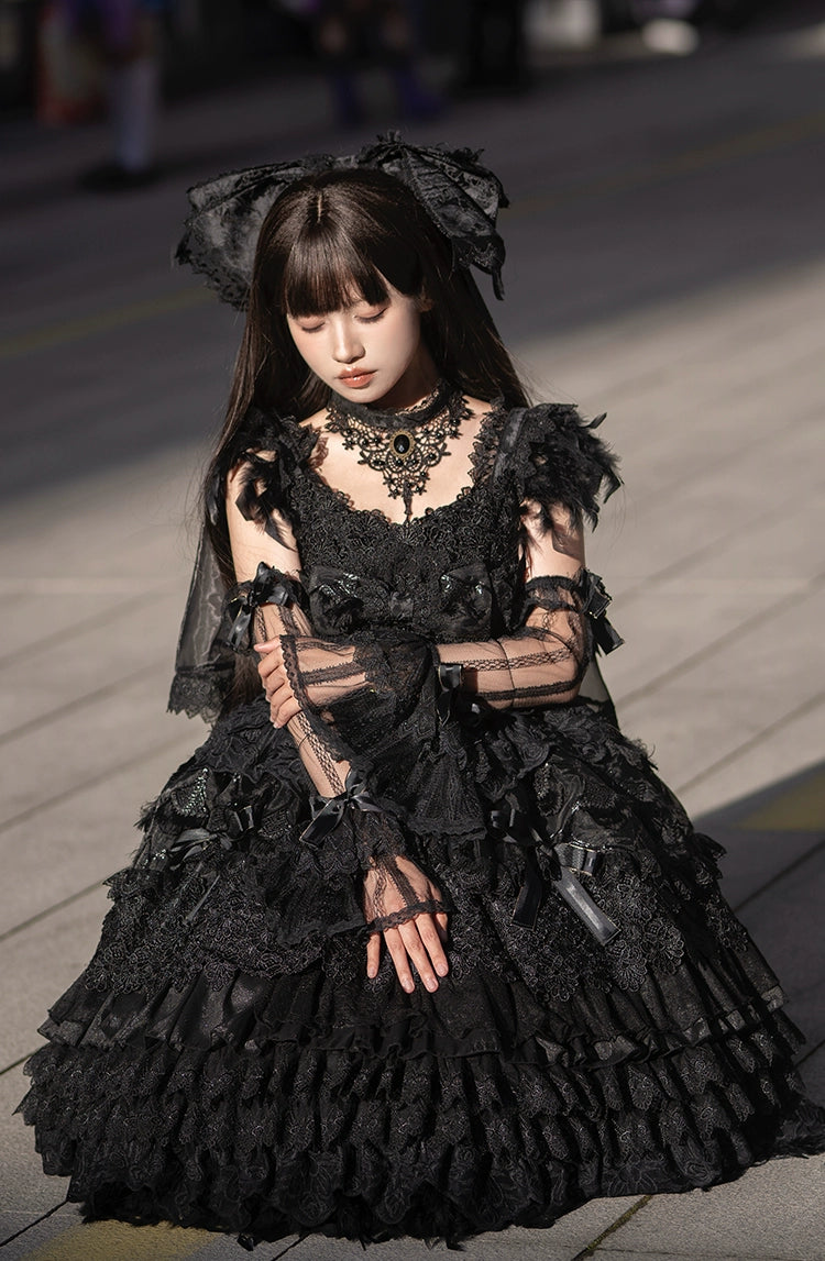 【再販・受注予約1/22まで】Peacock Feather プリンセスドレス・ブラック