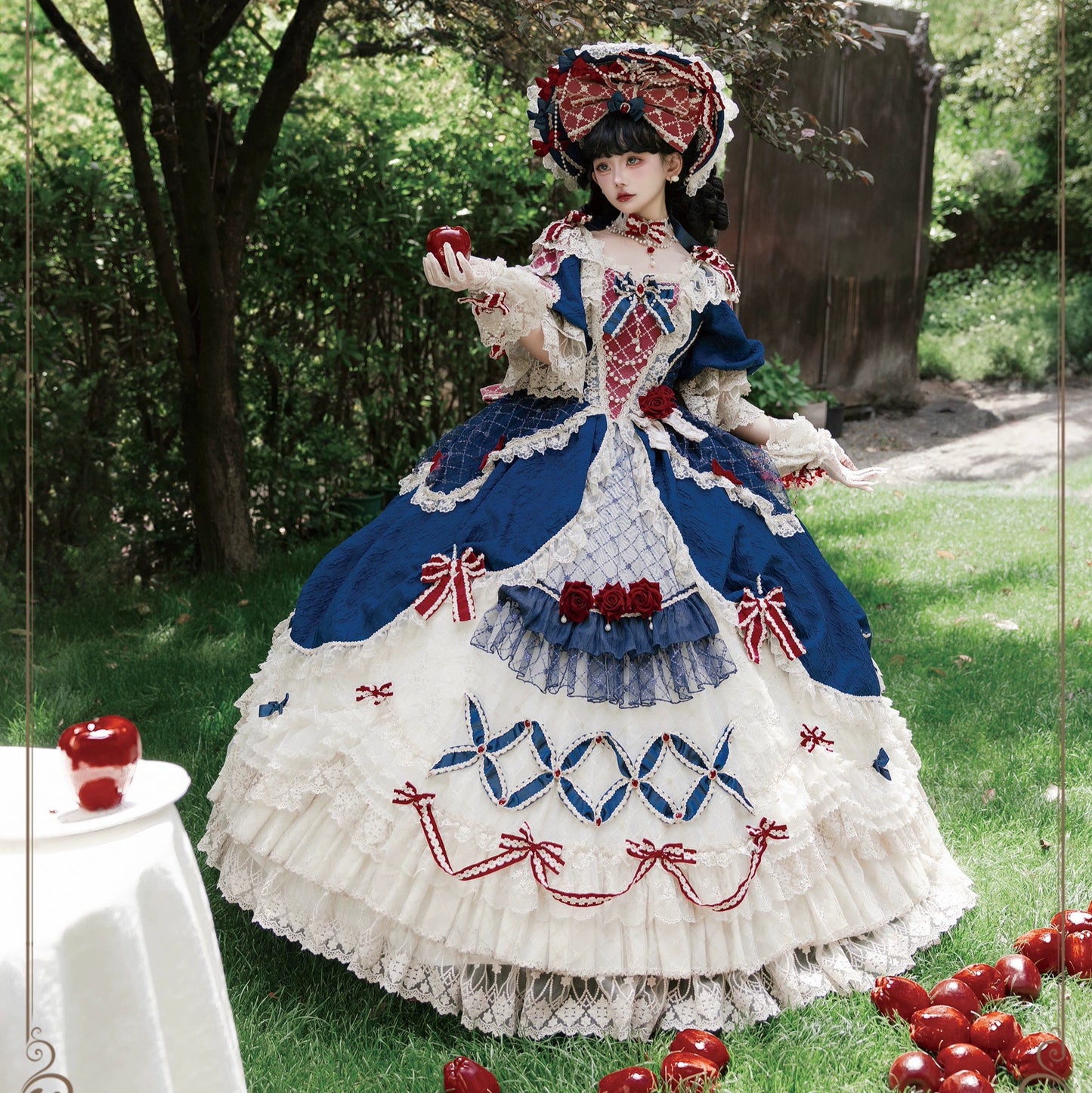 【受注予約6/26まで】Mirror Snow White プリンセスロングドレス・ネイビー