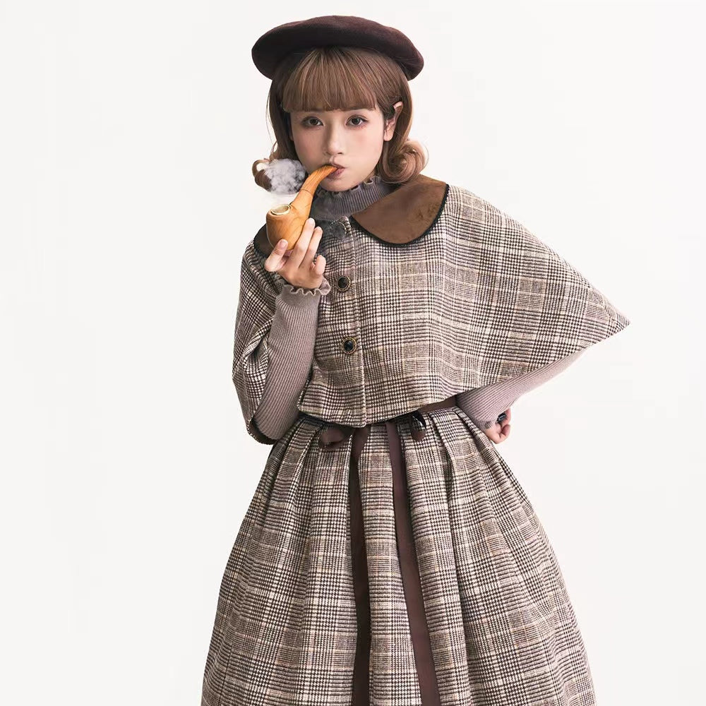 [Sale period ended] Earl Gray checked cloak