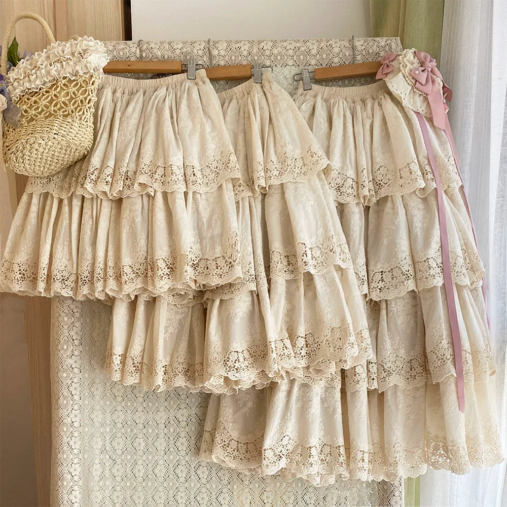 [Sales period ended] Forest Rondo Lace Layer Skirt 3-layer type