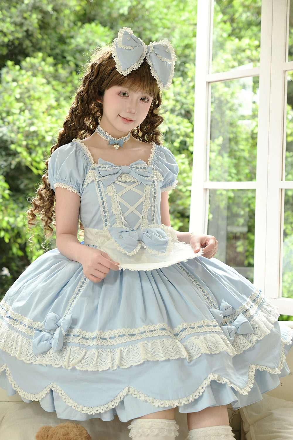 【予約販売】Antique Petal Rabbit リボンワンピース