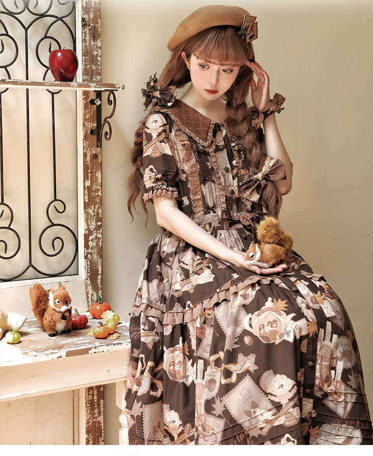 [Pre-orders available until 9/11] The Paradise of Nuts short-sleeved dress, long length