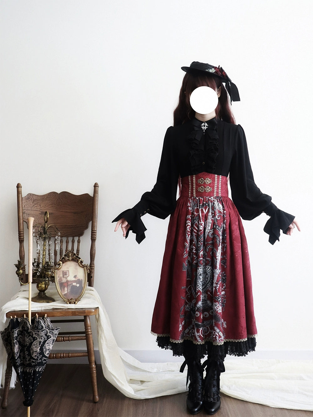 [Pre-orders available until 12/12] Eye of Horus Print Skirt, Corset Type