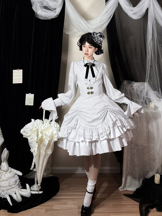 【受注予約1/7まで】領主貴族のゴスロリ 縦縞ハイウエストスカート・新色