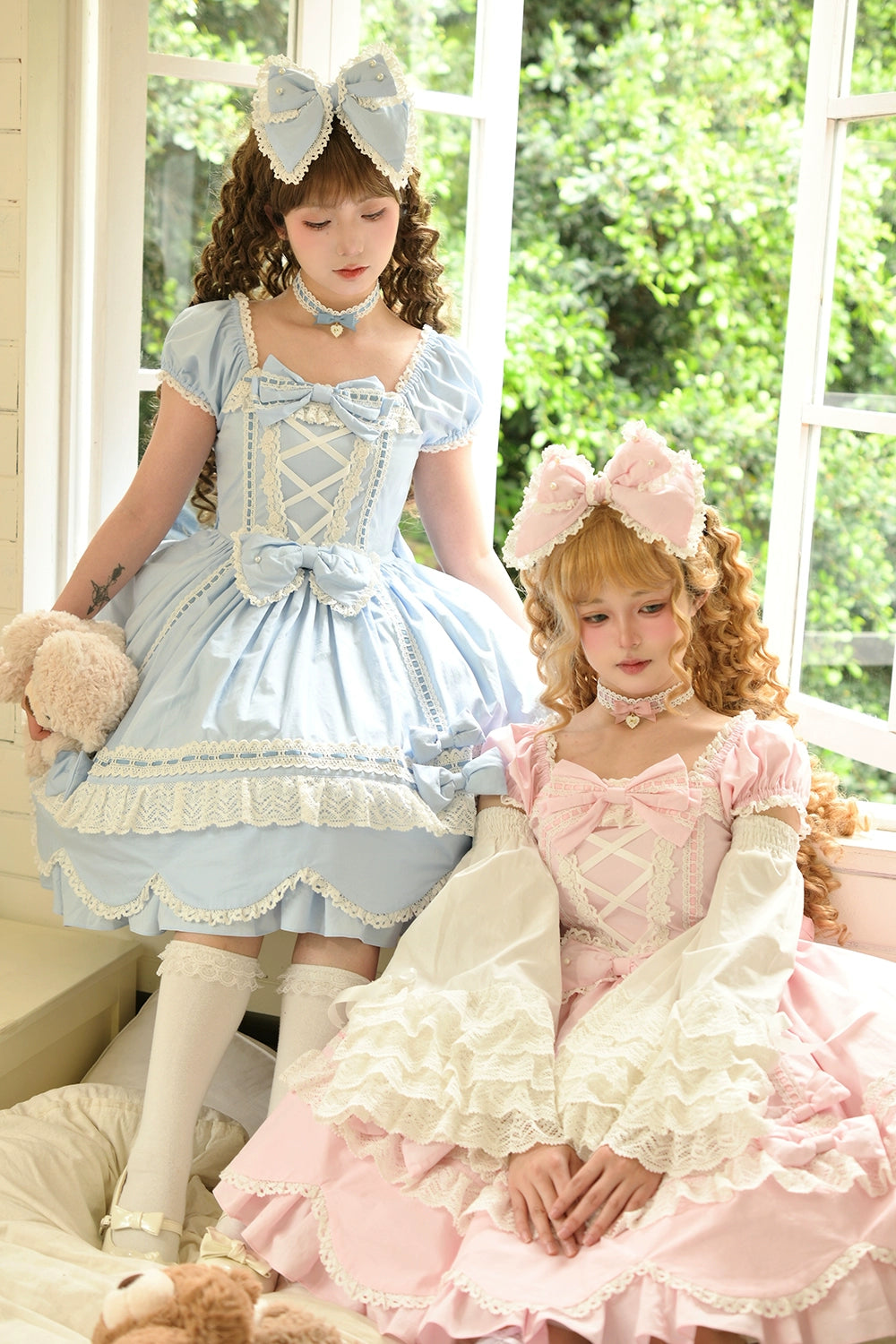 【予約販売】Antique Petal Rabbit リボンワンピース