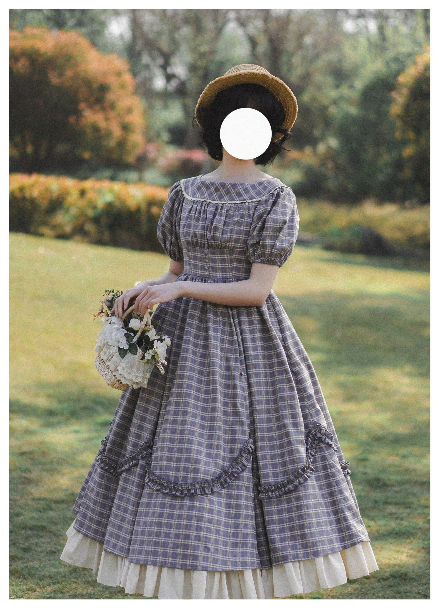 Forest Picnic チェックのワンピース