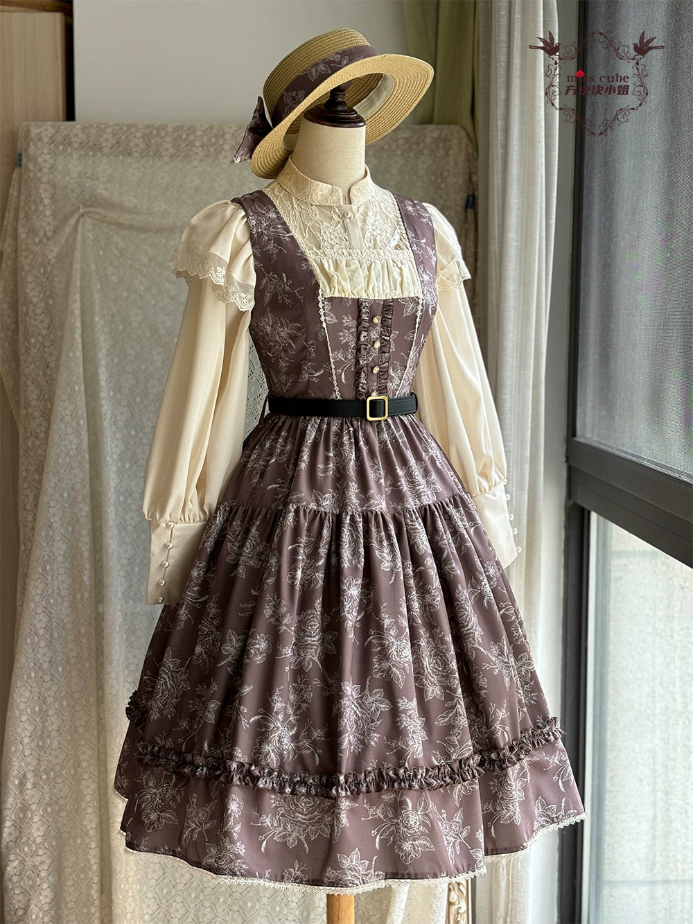 【予約販売】Sketch Wild Rose ジャンパースカート プリントタイプ